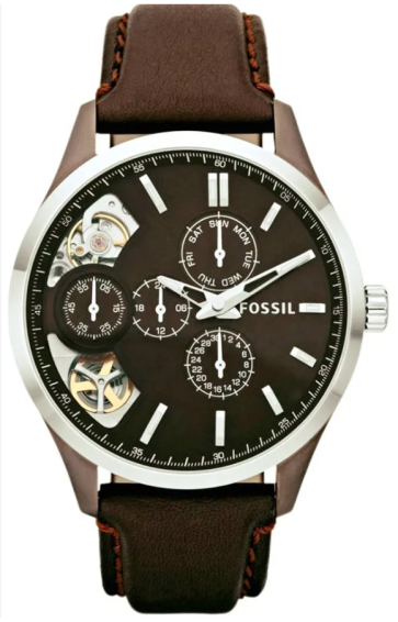 Fossil horlogeband ME1123 Leder Donkerbruin 22mm + standaard stiksel
